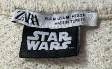 Load image into Gallery viewer, Zara Womens Beige Star Wars Baby Yoda Embroidered Knit Cropped Vest Sweater Sz M
