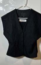 Load image into Gallery viewer, Zara Womens Black V-Neck Sleeveless Button-Front Vest Top Size XL