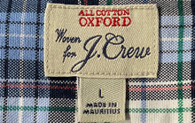Load image into Gallery viewer, J.Crew Mens Blue Plaid Long Sleeve Collared Regular Fit Button-Up Shirt Size L