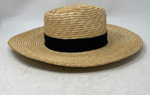 Load image into Gallery viewer, Brixton Womens Beige Straw Wide Brim Adjustable Honey Fedora Sun Hat Size Medium
