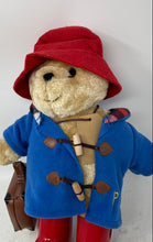 Load image into Gallery viewer, Paddington Bear Plush Toy Red Boots Hat Blue Coat Suitcase Rainbow