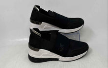 Load image into Gallery viewer, Michael Kors Womens Felix Black White Slip-On Wedge Heel Sneaker Shoes Size 5M