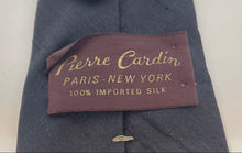 Load image into Gallery viewer, Pierre Cardin Mens Black Silk Keeper Loop Adjustable Formal Pointed Tie