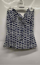 Load image into Gallery viewer, Lilly Pulitzer Womens Blue White Geometric Halter Neck Swimwear Tankini Top Sz 2