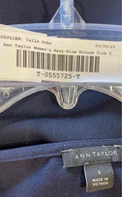 Load image into Gallery viewer, Ann Taylor Womens Navy Blue Long Sleeve Round Neck Blouse Top Size Small