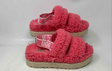 Load image into Gallery viewer, UGG Womens Oh Fluffita Pink Round Open Toe Slip-On Elastic Strap Slide Sandals 8