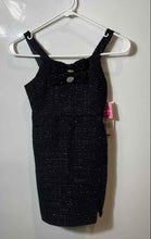 Load image into Gallery viewer, Rare Editions Girls Black Wide Strap V-Neck Side Slit Mini Dress Size 7 With Tag