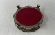 Load image into Gallery viewer, Silver-Tone Engraved British Royal Coat Of Arms Lion Paw Footed Oval Jewelry Box