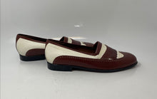 Load image into Gallery viewer, Stacy Adams Mens Brown White Leather Slip-On Wingtip Loafer Shoes Size 8.5
