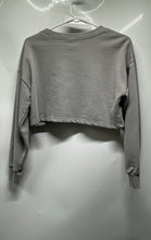 Load image into Gallery viewer, Forever 21 Womens Gray Long Sleeve Crew Neck Cropped Pullover Sweatshirt Size S