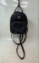 Load image into Gallery viewer, R.L Womens Black Brown Pebble Leather Outer Pocket Adjustable Strap Backpack