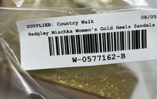 Load image into Gallery viewer, Badgley Mischka Womens Sophie Gold-Tone Bow Block Heel Platform Sandals Size 6.5