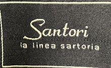 Load image into Gallery viewer, Santori Mens Black Gray Pinstripe Print Wool 2-Button Blazer Size 42/36R