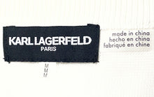 Load image into Gallery viewer, Karl Lagerfeld Paris Womens White Scattered Rhinestone Studs Pullover Sweater M