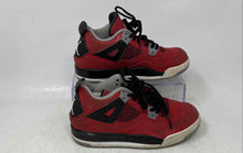 Load image into Gallery viewer, Nike Kids Air Jordan 4 Retro Red Black Round Toe Lace-Up Sneaker Shoes Size 1Y
