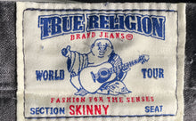 Load image into Gallery viewer, True Religion Mens Black Denim Dark Wash Pockets Casual Skinny Jeans Size 30