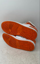 Load image into Gallery viewer, Nike Mens Jordan 1 Mid DM3531-800 Orange White Lace-Up Sneaker Shoes Size 7