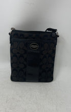 Load image into Gallery viewer, Coach Womens Black Monogram Adjustable Strap Top Zipper Crossbody Bag