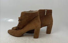 Load image into Gallery viewer, Kenneth Cole Womens Beige Suede Peep Toe Block Heel Ankle Booties Size 7M