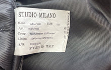 Load image into Gallery viewer, Studio Milano Mens Gray Long Sleeve Notch Lapel Two-Button Blazer Size 52R