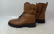 Load image into Gallery viewer, Michael Kors Womens Brown Leather Round Toe Side Zip Ankle Combat Boots Size 7