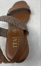 Load image into Gallery viewer, Italian Shoemakers Womens Brown Open Toe Block Heel Slingback Sandals Size 8