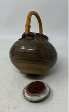 Load image into Gallery viewer, Antique Studio Pottery Teapot With Bamboo Handle