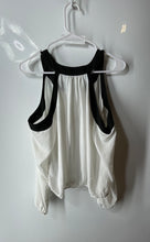 Load image into Gallery viewer, Guess Womens White Black Long Sleeve Split Neck Pullover Blouse Top Size S
