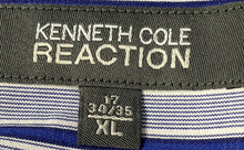 Load image into Gallery viewer, Kenneth Cole Reaction Mens Blue Striped Long Sleeve Dress Shirt Size XL