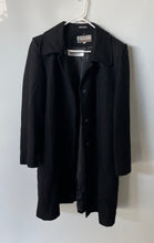 Load image into Gallery viewer, Altarakji Mens Black Long Sleeve Collared Lined Button Front Overcoat Size 2