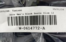 Load image into Gallery viewer, Asos Mens Black Patent Leather Square Toe Back Zip Ankle Boots Size 12