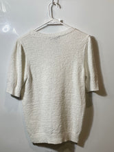 Load image into Gallery viewer, Ann Taylor Womens White Knitted Short Sleeve Crew Neck Pullover Sweater Size M