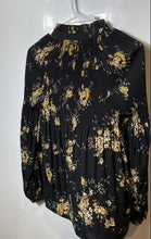 Load image into Gallery viewer, Lauren Ralph Lauren Womens Black Floral Long Sleeve Tie Neck Blouse Top Size S