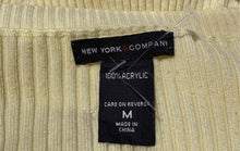 Load image into Gallery viewer, New York & Company Womens Yellow Knitted Ribbed Pullover Sweater Size M
