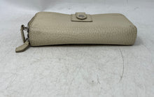 Load image into Gallery viewer, Dooney & Bourke Womens Beige Pebble Grain Leather Inner Divide Zip-Around Wallet