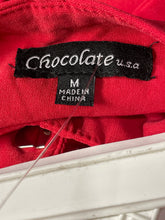 Load image into Gallery viewer, Chocolate USA Womens Red Pleated Tie Waist Paperbag Pants Size M With Tag