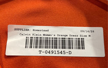 Load image into Gallery viewer, Calvin Klein Womens Orange Ruffle Front Short Sleeve Belted Wrap Dress Size M