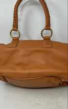 Load image into Gallery viewer, Antonio Melani Womens Brown Pebbled Leather Double Handle Zip Top Shoulder Bag
