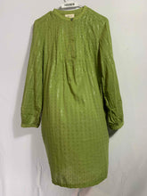 Load image into Gallery viewer, Style & Co Womens Green Textured Long Sleeve Quarter Button Shift Dress Size XS