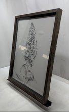 Load image into Gallery viewer, Fine Line Snapdragon Flower Decorative Framed Pencil Sketch Drawing