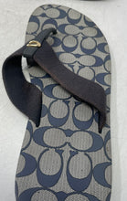 Load image into Gallery viewer, Coach Womens Zoe Blue Logo Print Slip-On Flat Flip-Flop Sandals Size 10B