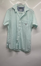 Load image into Gallery viewer, Psycho Bunny Mens Green Blue Short Sleeve Button-Up Shirt Size Medium