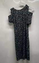 Load image into Gallery viewer, Michael Kors Womens Black Floral Lace Cold Shoulder Midi Sheath Dress Size XS