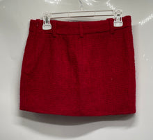 Load image into Gallery viewer, Zara Womens Red Tweed Flat Front Regular Fit Side Zipper Short Mini Skirt Size S