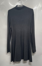 Load image into Gallery viewer, H&M Womens Gray Fine Knit Ribbed Mock Neck Long Sleeve Sweater Dress Size Medium