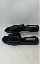 Load image into Gallery viewer, Brighton Womens Black Leather Whipstitch Open Toe Slip-On Slide Sandals Size 9