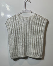 Load image into Gallery viewer, DKNY Jeans Womens White Shimmer Sleeveless Crew Neck Pullover Sweater PM W/Tags