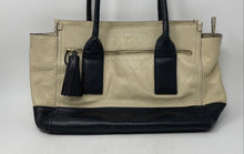 Load image into Gallery viewer, Kate Spade New York Womens Linda Beige Black Leather Double Handle Tote Purse