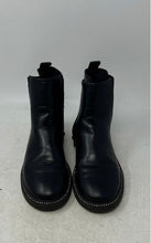 Load image into Gallery viewer, Zara Womens Black Leather Round Toe Rhinestone Ankle Chelsea Boots Size EU 34