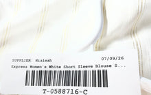 Load image into Gallery viewer, Express Womens White Striped Flutter Sleeve Gramercy Button-Up Shirt Size L